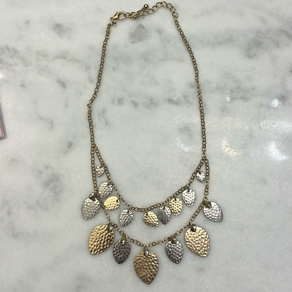 Silver and gold two tiered necklace